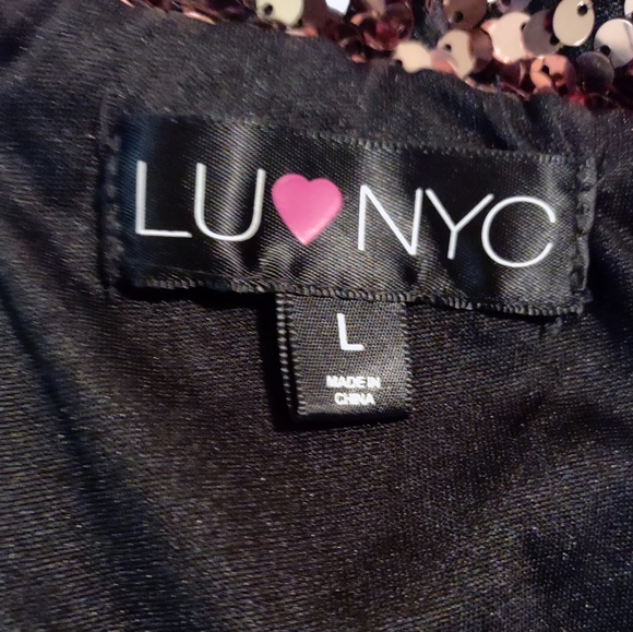 LU NYC Bronze Sequin Strapless Mini Dress. Size L - Picture 10 of 11